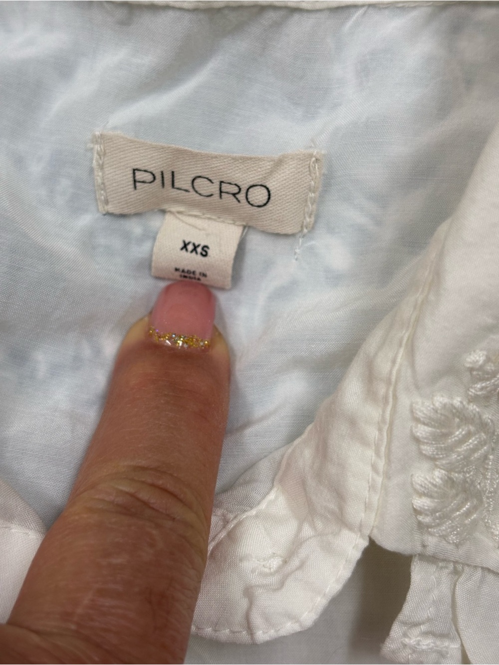 Pilcro White Embroidered Button-Down Blouse - Picture 5 of 13
